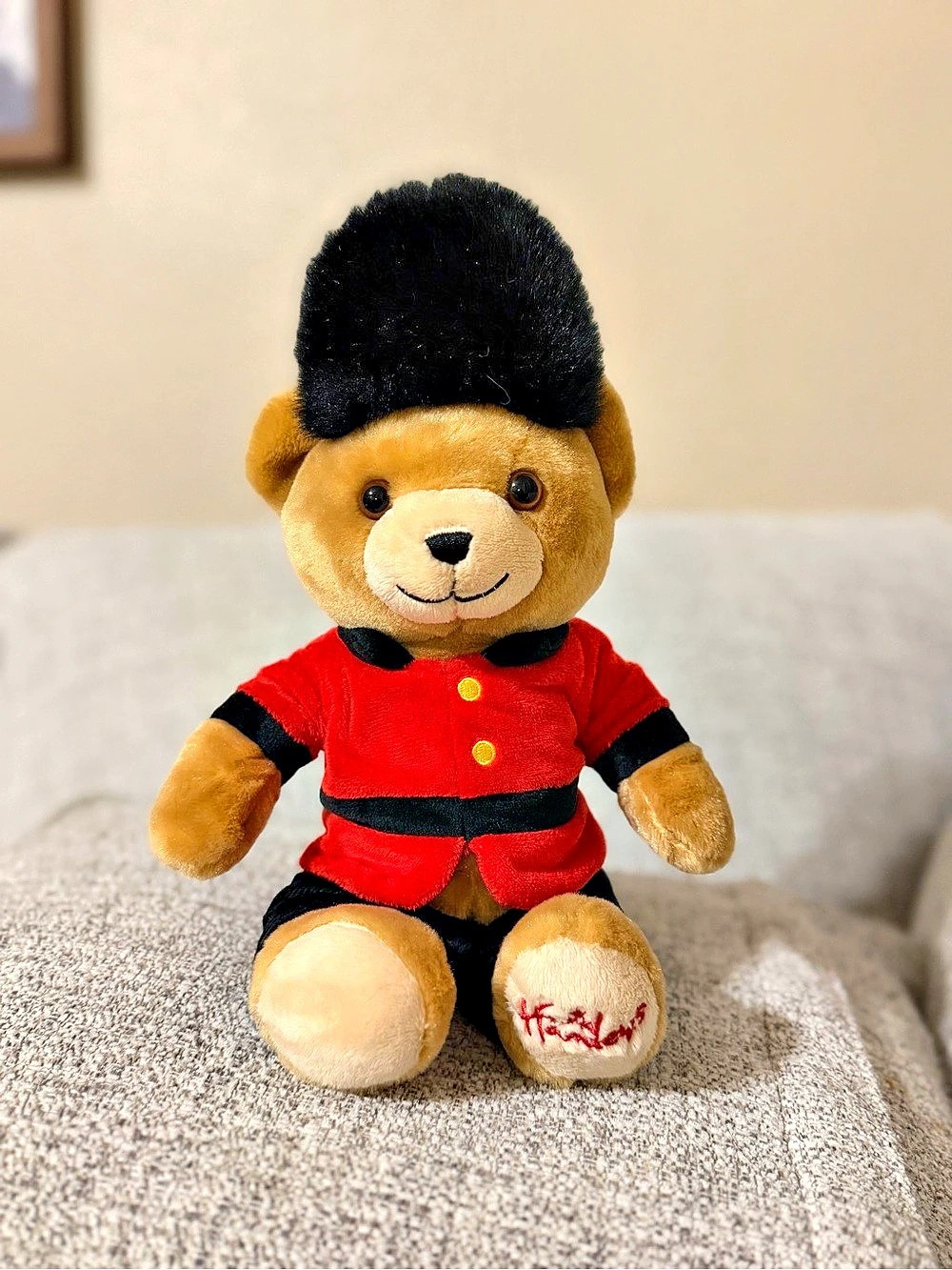 Harrods Plush Bear Red & Black